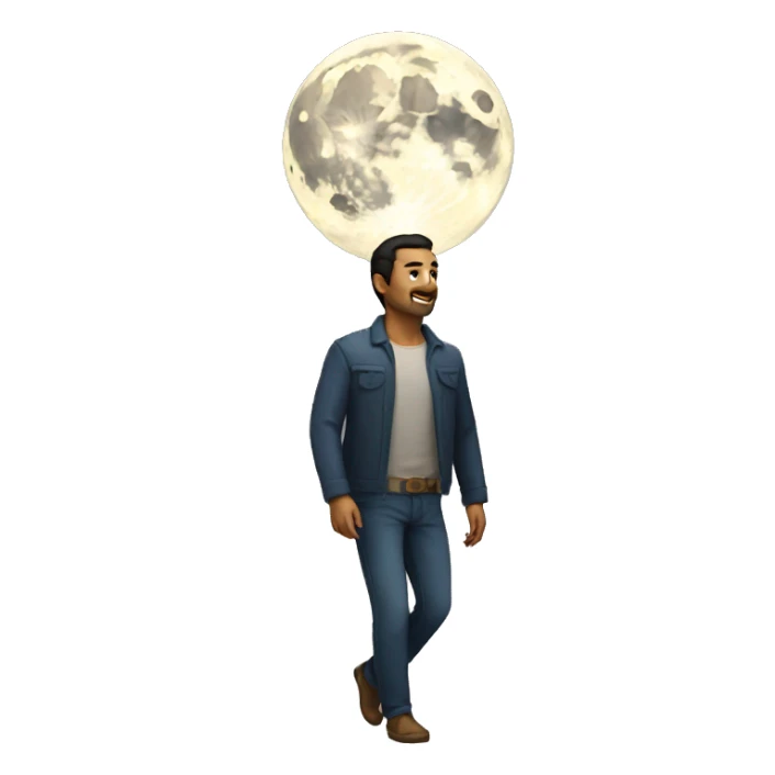 Hombre andando por la luna sticker