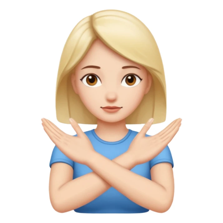 decision gesture women cross hands no Signal sticker