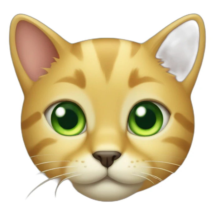 cute golden cat with big green eyes sticker