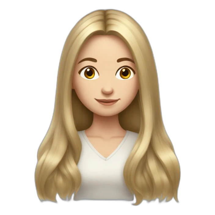 russian girl with long-shoulder hair sticker