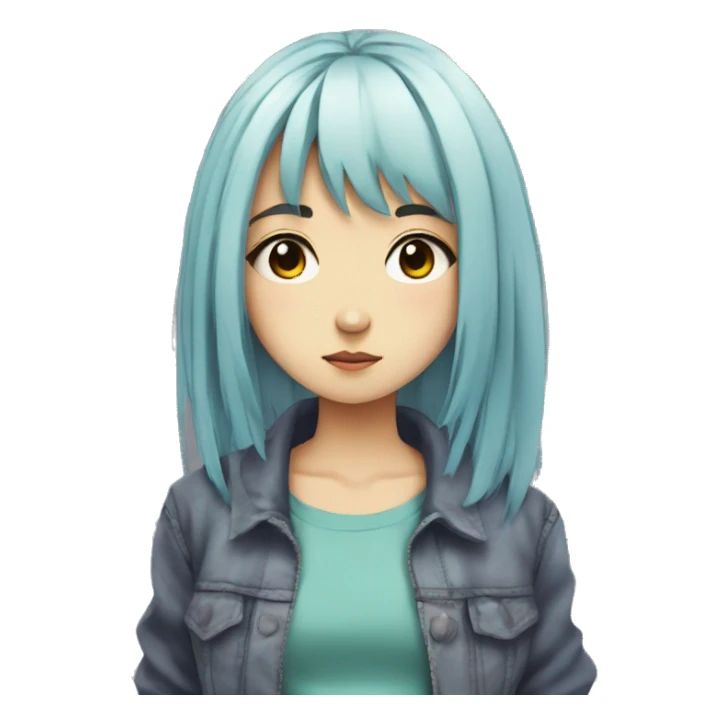 anime style grunge girl sticker