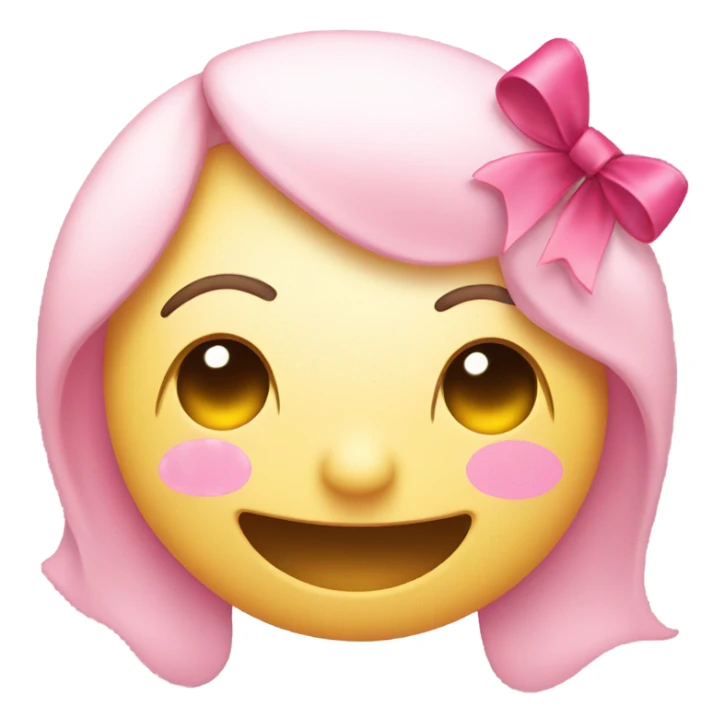 Smiley closed eyes with lashes and pink bows  sticker