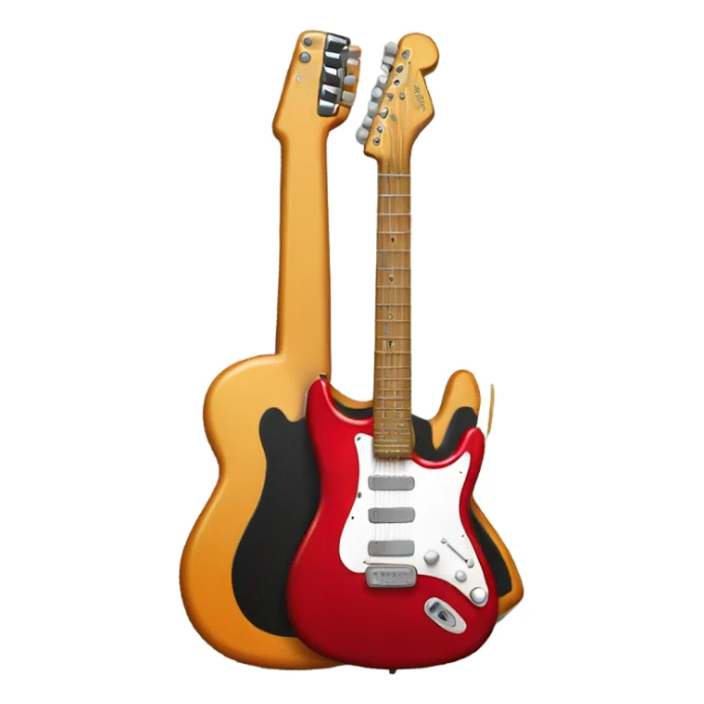 red electric guitar and amp sticker