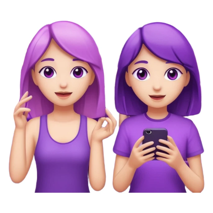You can create two girls enjoying a concert with purple lights   sticker