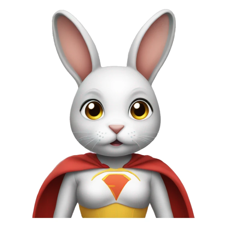 Rabbit dressed as super hero female sticker