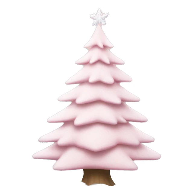 Light Pink Christmas tree no decorations snow on it sticker