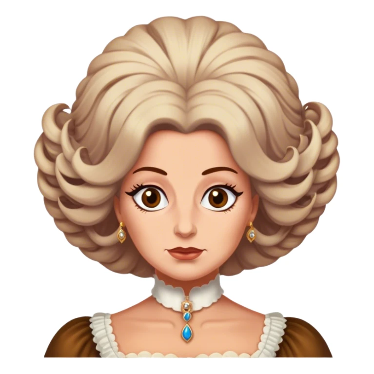 queen charlotte bridgerton with crazy wig brownish sticker
