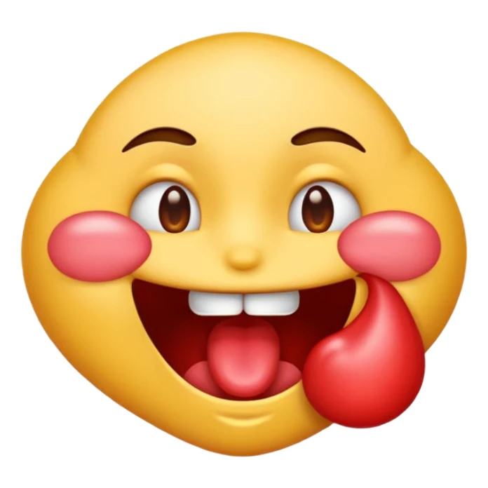 emoji biting its lip and drooling make sure it is drooling saliva  sticker