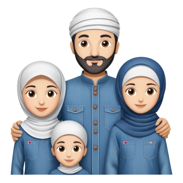 Turkish beautiful finished islamic family denim clothes and make bbq time sticker