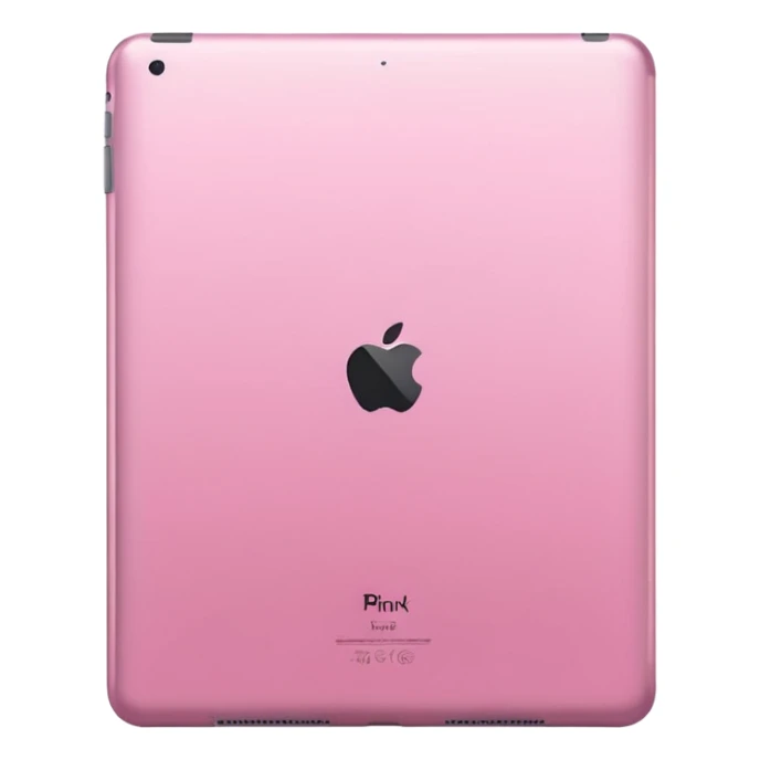  pink iPad (Apple tablet) with sleek metallic finish, minimal and modern design, soft reflections, isolated on transparent background, realistic style" sticker