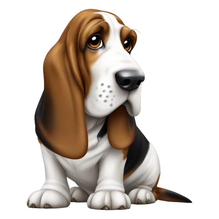 Dog basset hound full-height with shemagh sticker