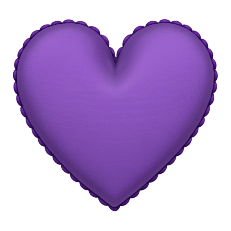 purple heart with a stitched border sticker