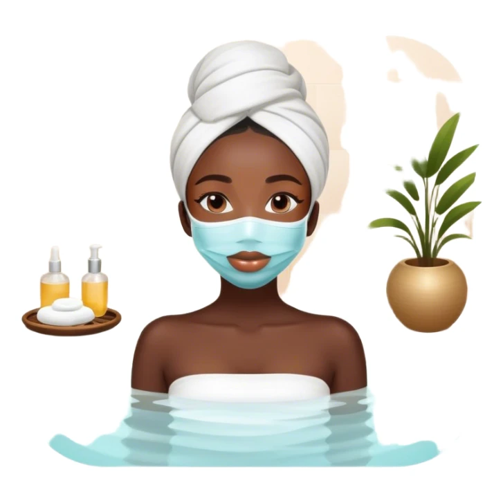 black girl in spa day sticker