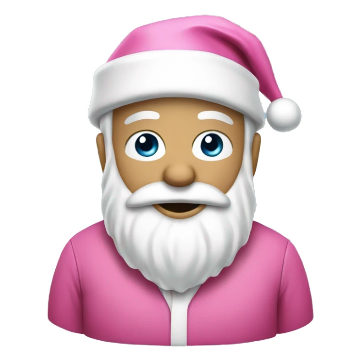 White santa with pink Santa hat and suit sticker