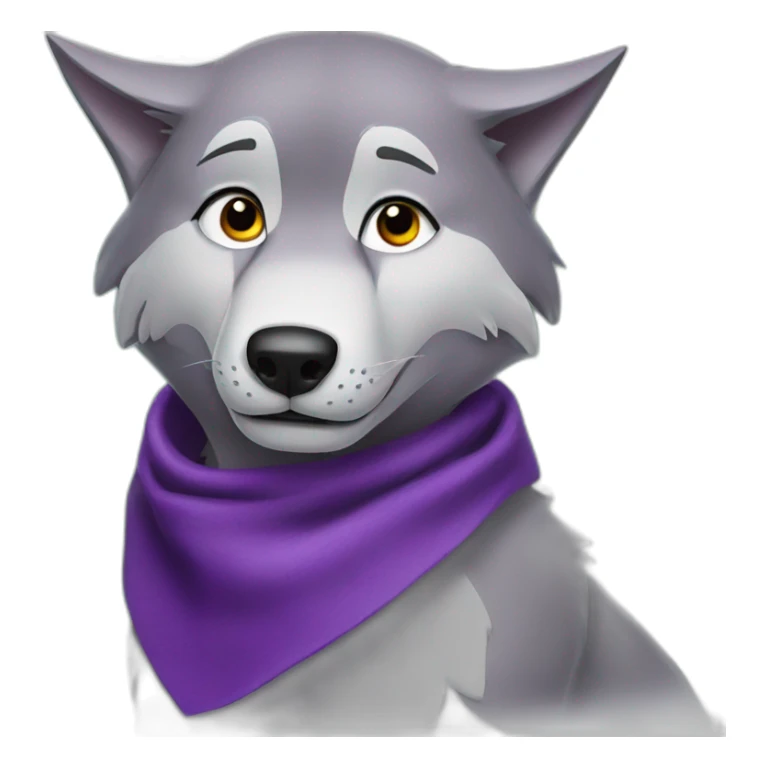 wolf from the jungle book with a purple scout neckerchief sticker