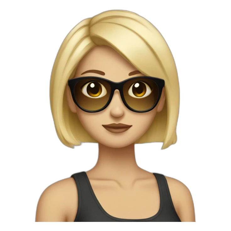 girl sunglasses blonde shorthair sticker