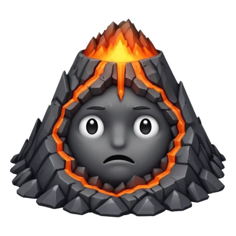 Create a volcano with its eyes tightly shut sticker