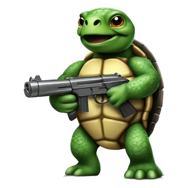 Turtle with gun sticker