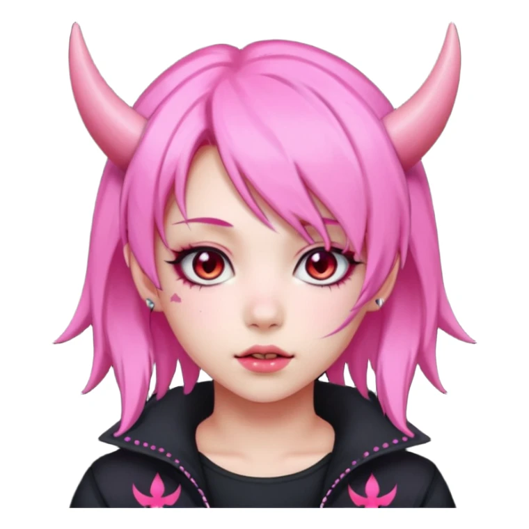 kpop demon girl with pink hair sticker