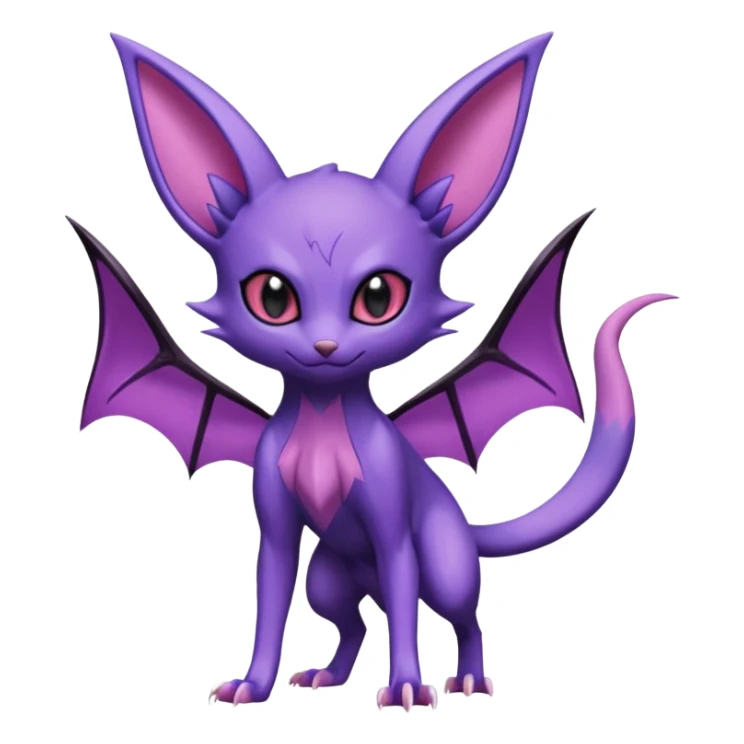 Espeon-Sneasel-Noibat-Fakémon-hybrid-creature (full body)  sticker