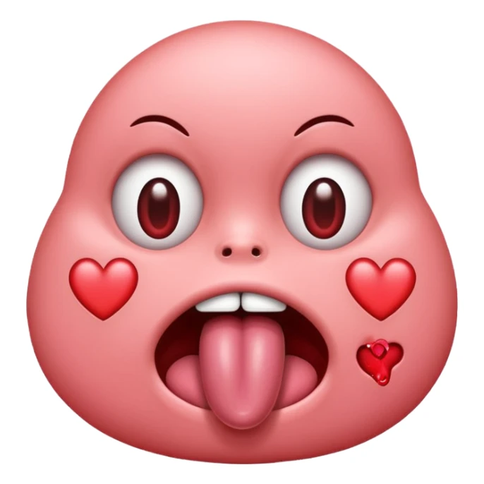 tongue with heart eyes  sticker