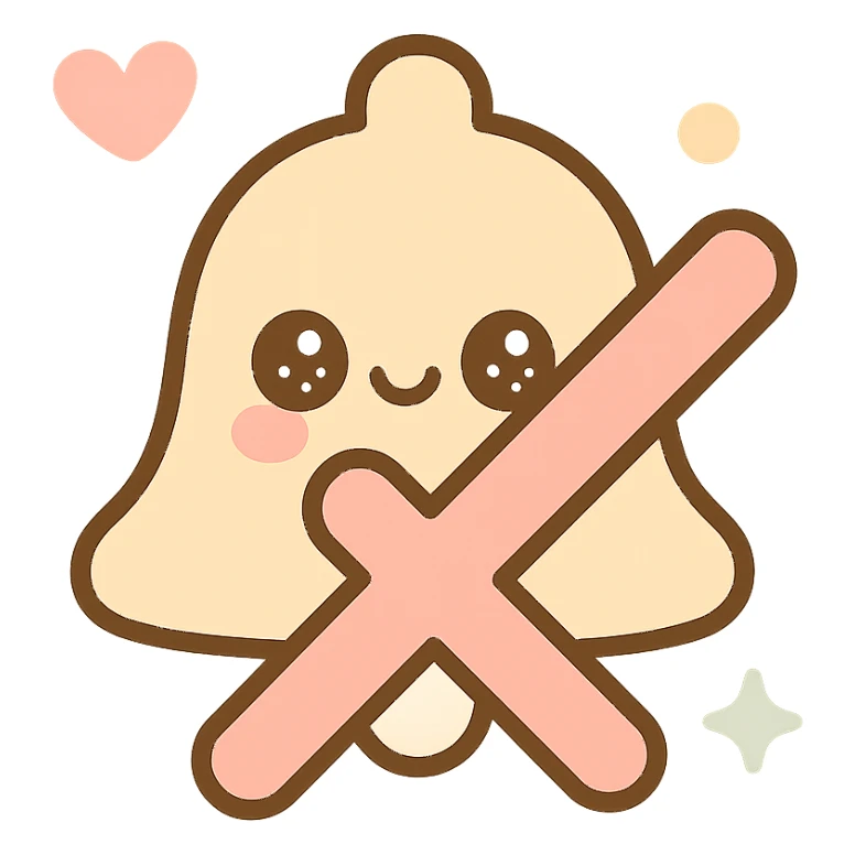 notification bell, crossed, beige, no text sticker
