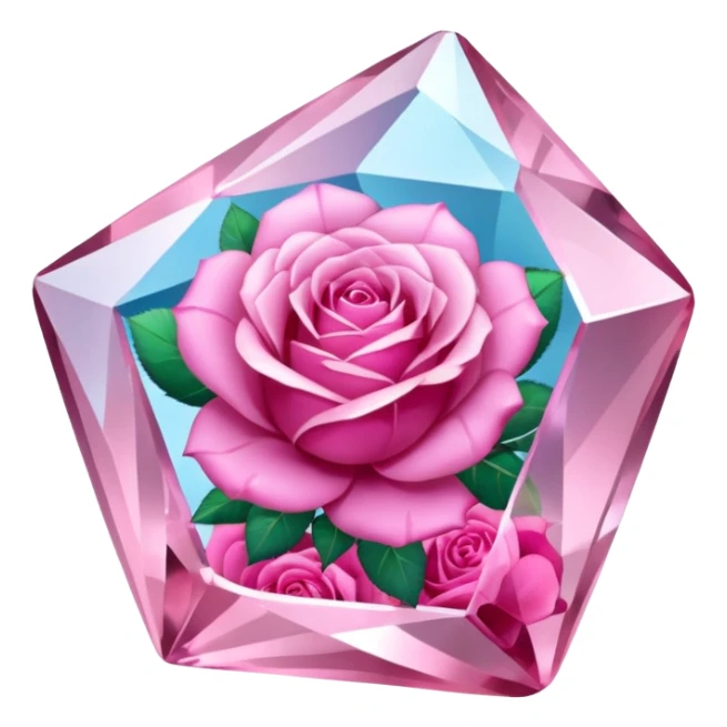 Magic mineral crystal with pink roses around sticker