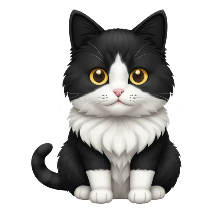 create me an emoji that is a cat that is black and white sticker