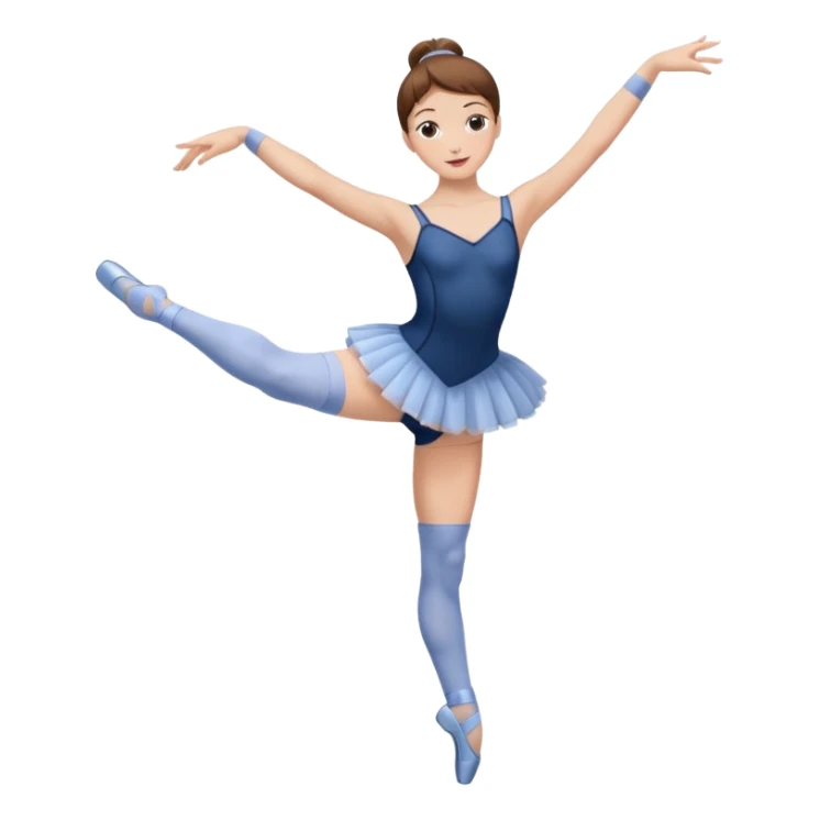 Ballet dancer in over the knee socks, leotard and brown hair sticker