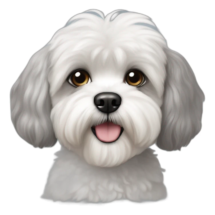 White and gray Shih tzu poodle bichon mix sticker