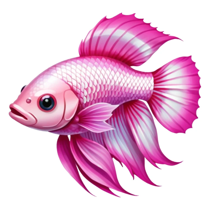 pink and white betta fish swimming in water sticker