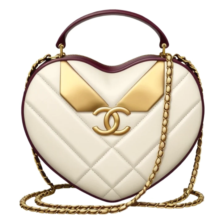 chanel heart shape bag white color bag sticker