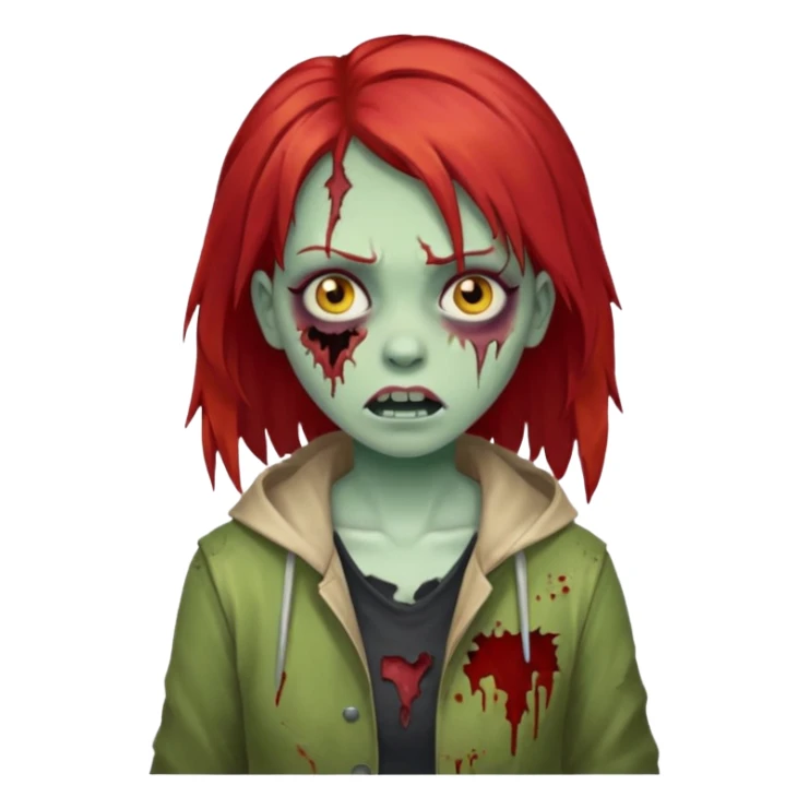 girl zombie with red hair sticker