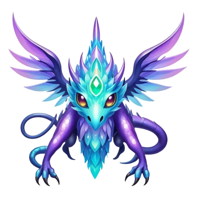 Epic divine complex detailed iridescent aesthetic-scenery-Fakémon-creature sticker