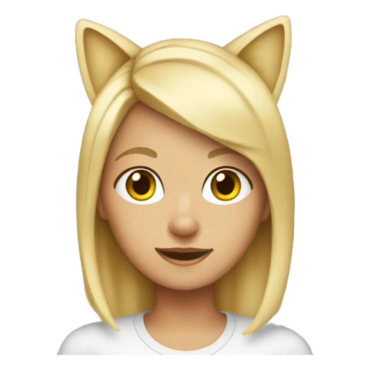 Blonde girl wearing cat’s ears  sticker