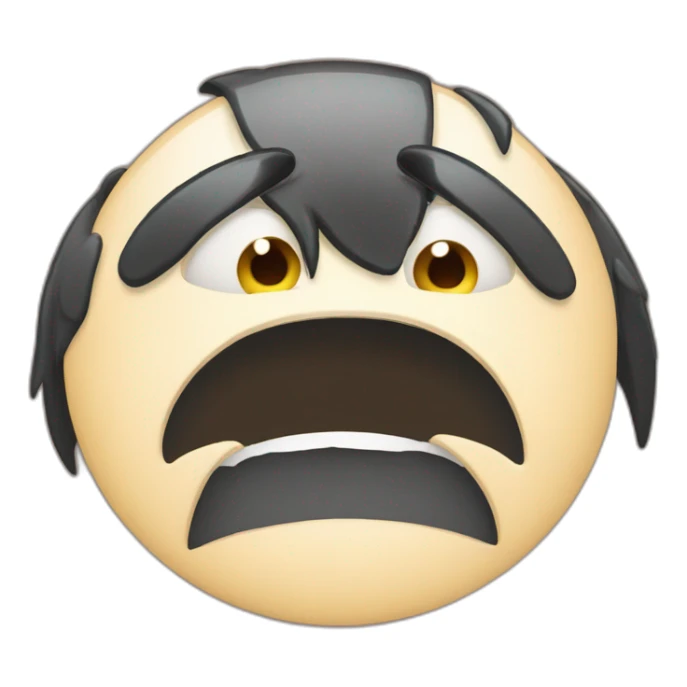 a sad emoji who is also shy and grumbly sticker