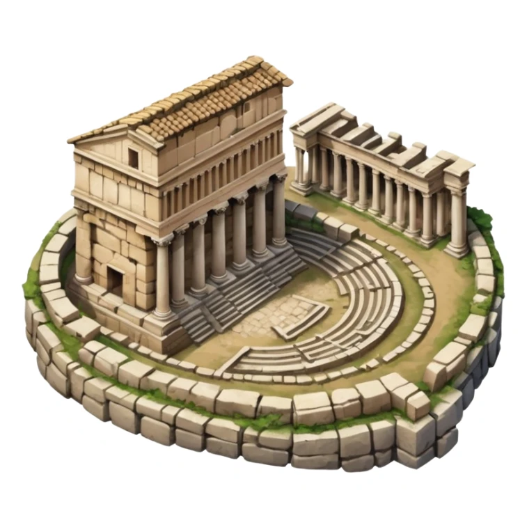 ancientr roman ruin rome 
no frame, no squared style, no square above
aereal view from up sticker