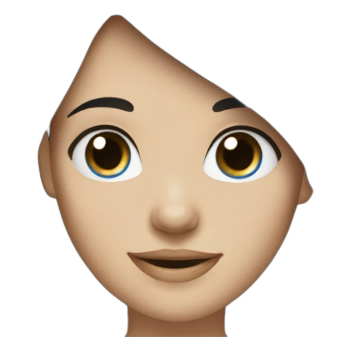 female with dark hair smiling with blue eyes sticker