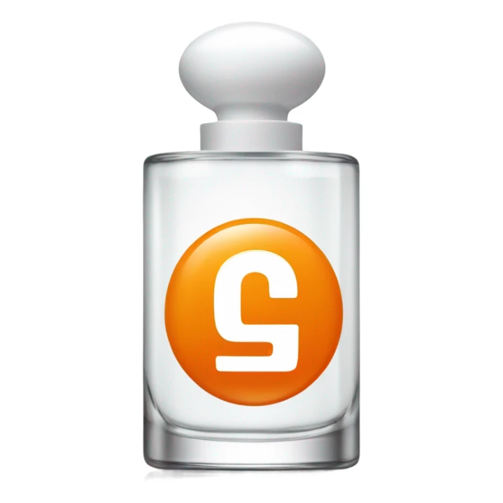 Orange cylinder perfume bottle with white cap and the number 62 in white color sticker