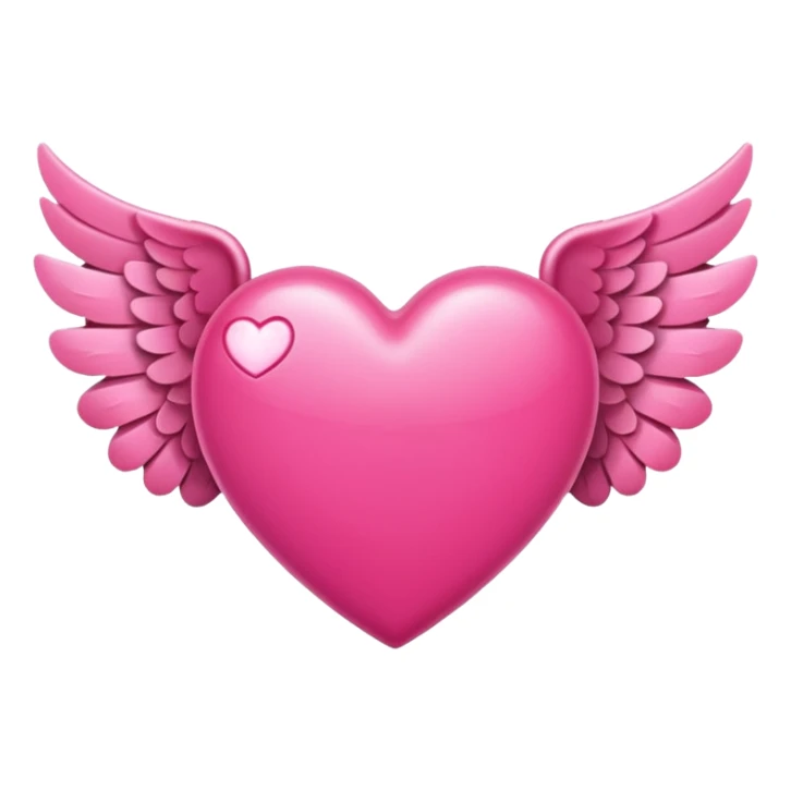 Pink heart with wings sticker