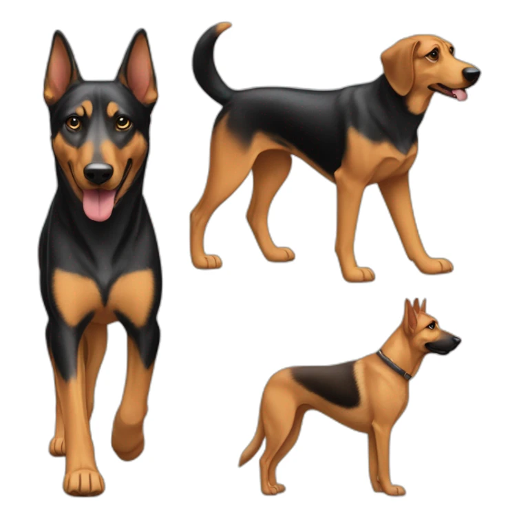 coonhound and German shepherd mix dog walking sticker