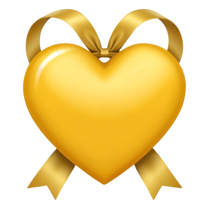 yellow heart with a golden ribbon sticker