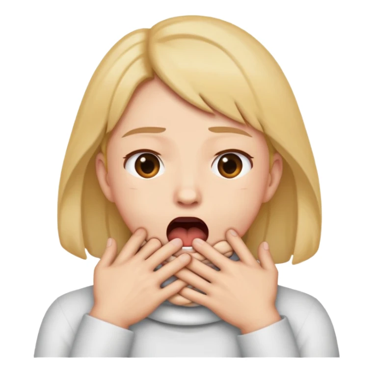 person choking self hands crossed around neck with mouth open  sticker