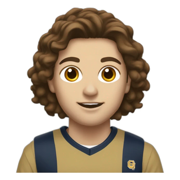 Georgia tech fan with brown hair and Jordan shoes sticker