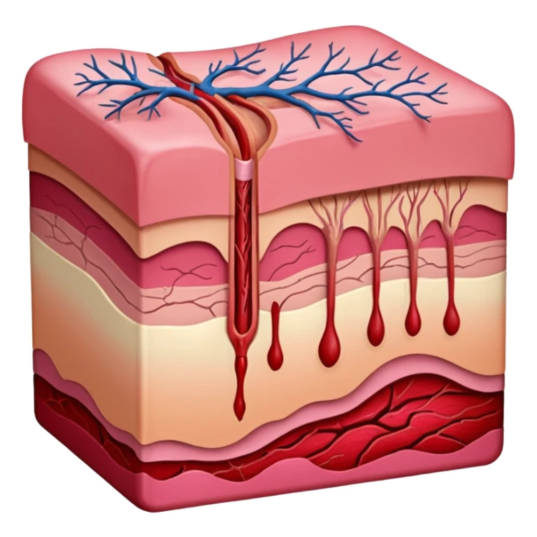 capas de la piel en proceso de cicatrizacion  sticker