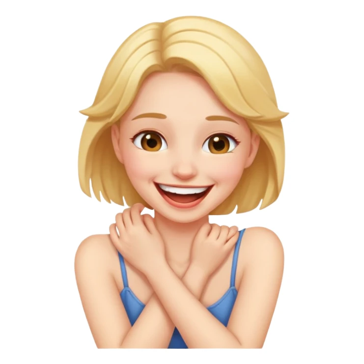 Girl holding neck laughing  sticker