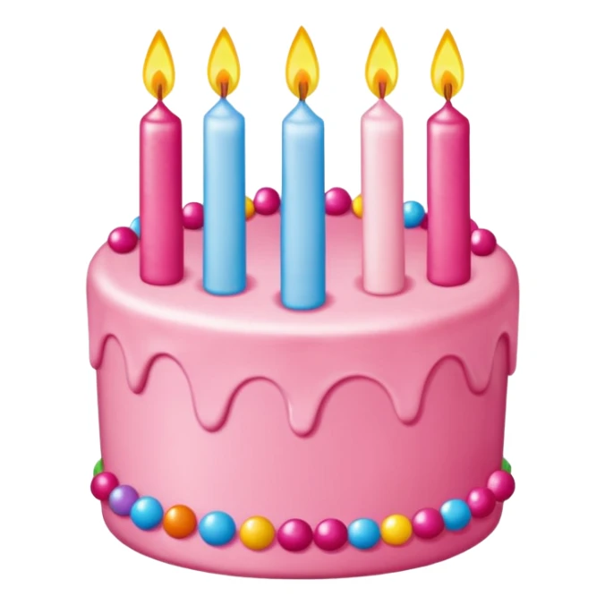 torta de cumpleaños rosada linda  que tenga velitas sticker