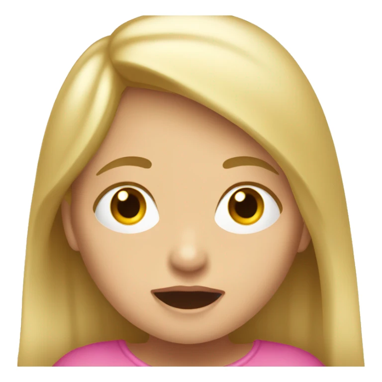 Una niña rubia enojada sacando la lengua  sticker