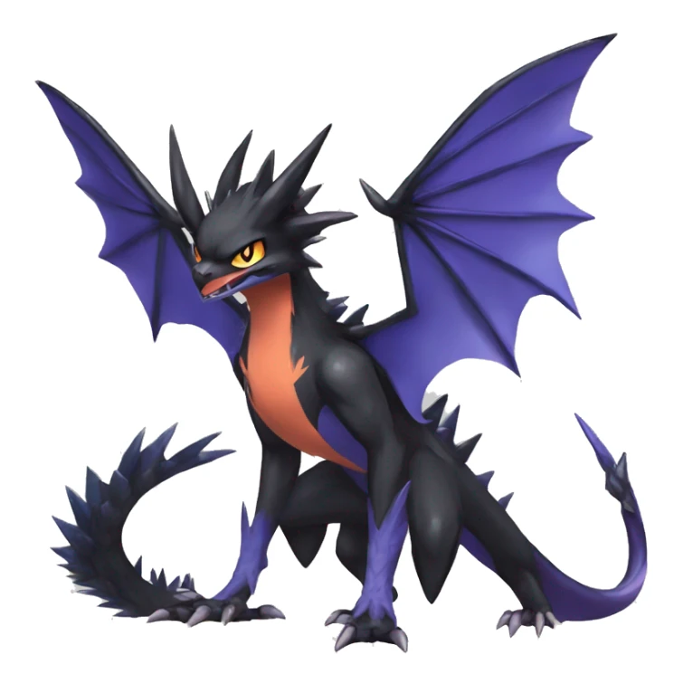 Edgy Cool Nargacuga-Noivern-Pokémon-fusion Full Body sticker