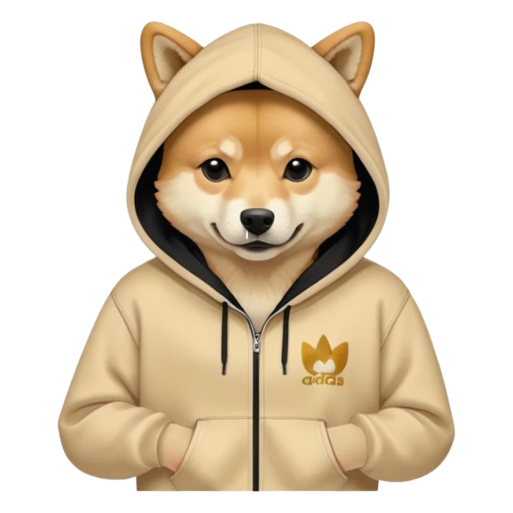 Doge in black addidas hoodie sticker